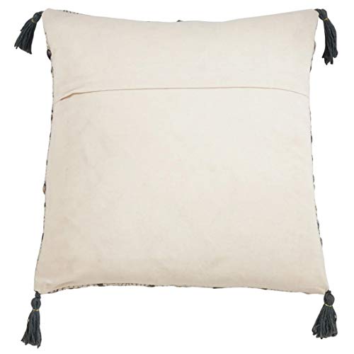 Geometric Embroidered Cotton Throw Pillow