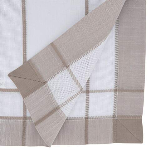 Neutral Banded Border Tablecloth
