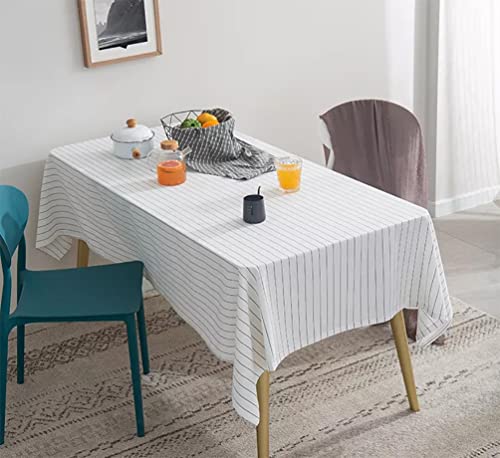 Casual Pinstripe Cotton Tablecloth