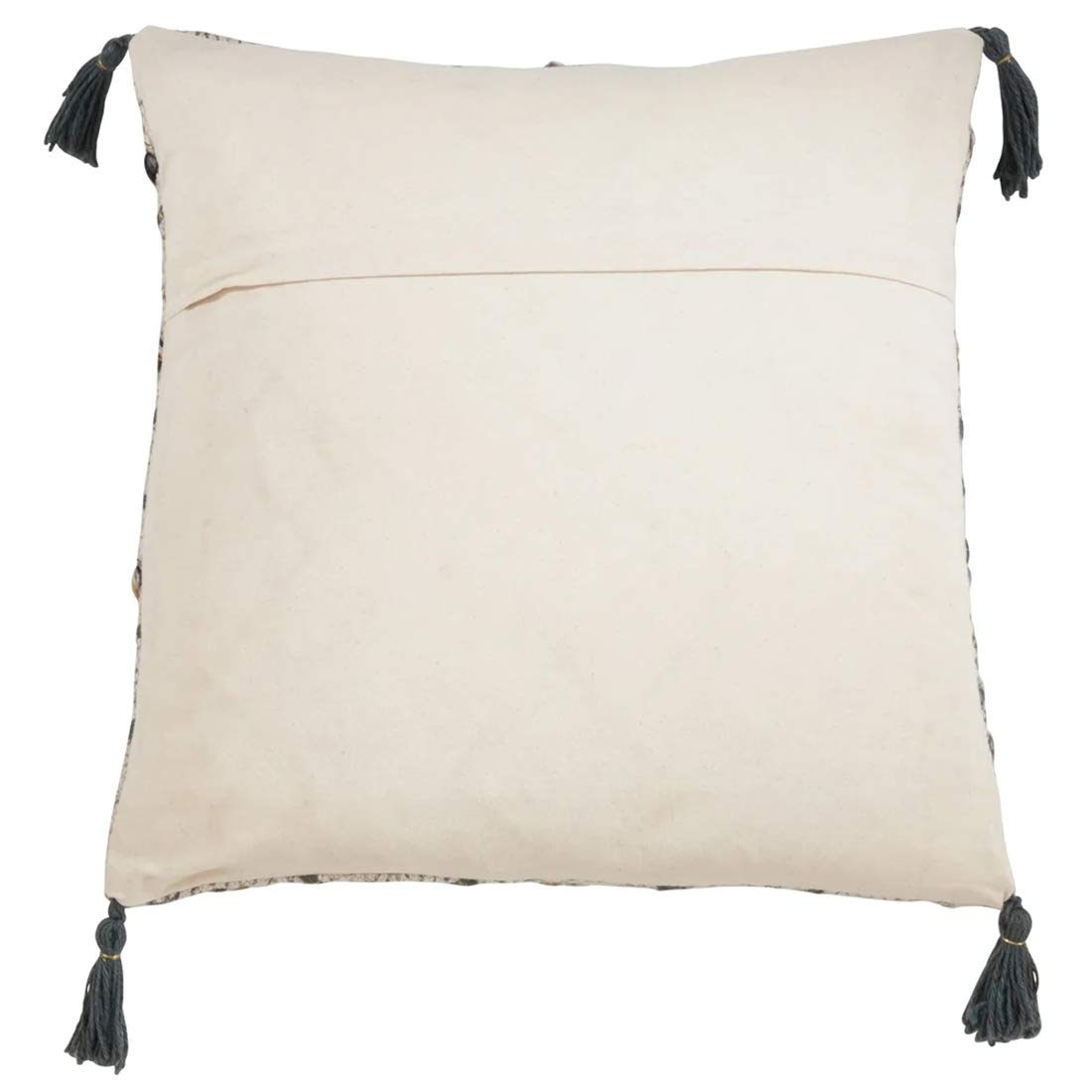 Geometric Embroidered Cotton Throw Pillow