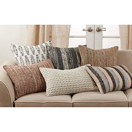 Gray Diamond Textured Cotton Throw Pillow