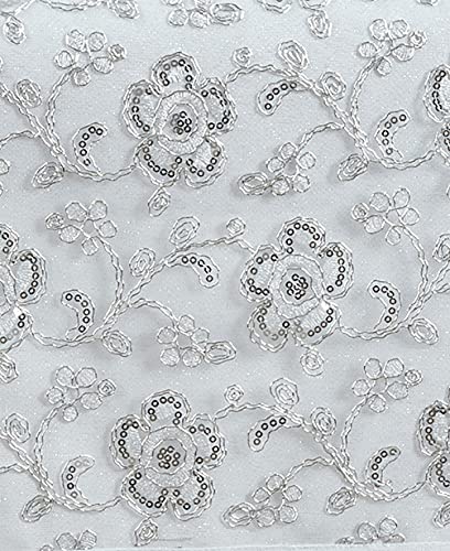 Sequin Floral Embroidered Tablecloth