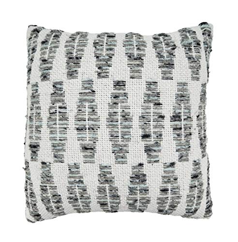 Gray Diamond Textured Cotton Throw Pillow