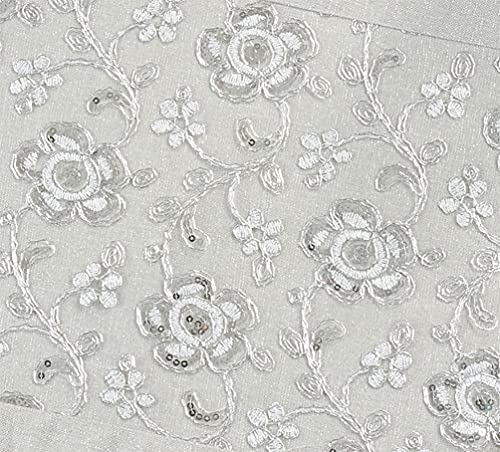 Sequin Floral Embroidered Tablecloth