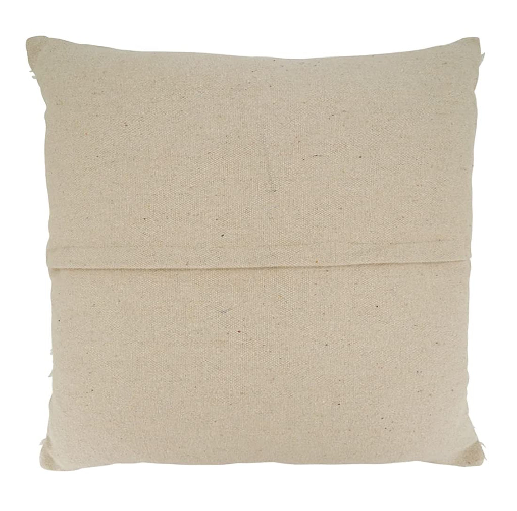 Ivory Tufted Cotton Throw Pillow