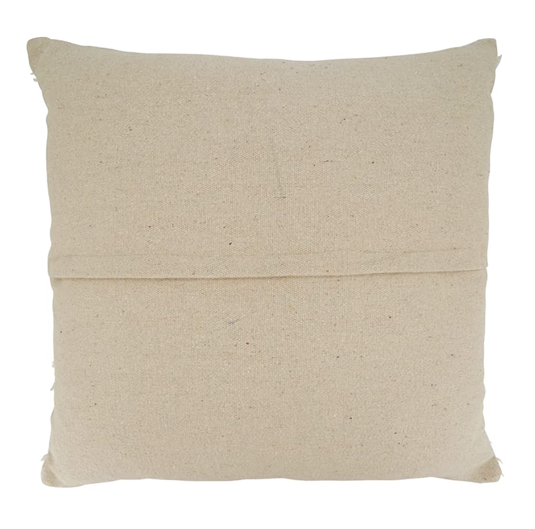 Ivory Tufted Cotton Throw Pillow