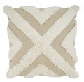 Ivory Tufted Cotton Throw Pillow