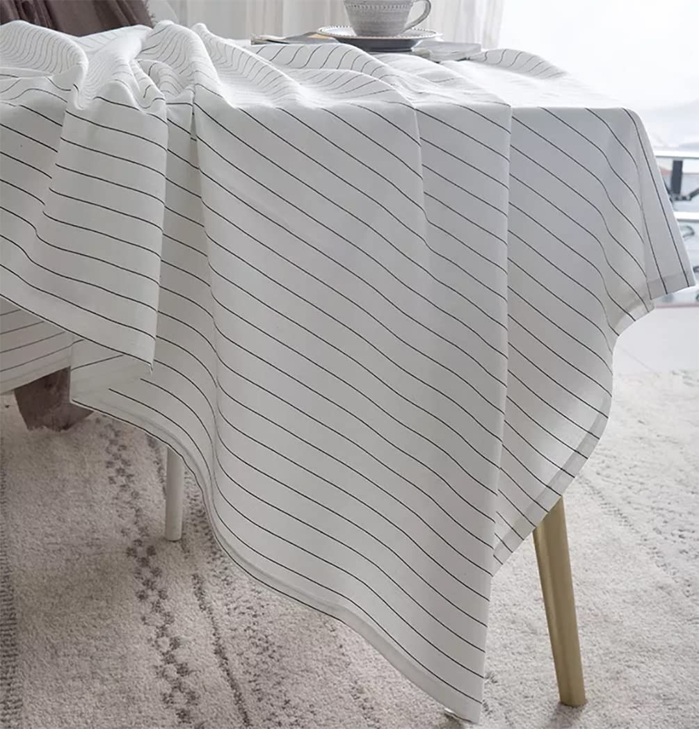 Casual Pinstripe Cotton Tablecloth