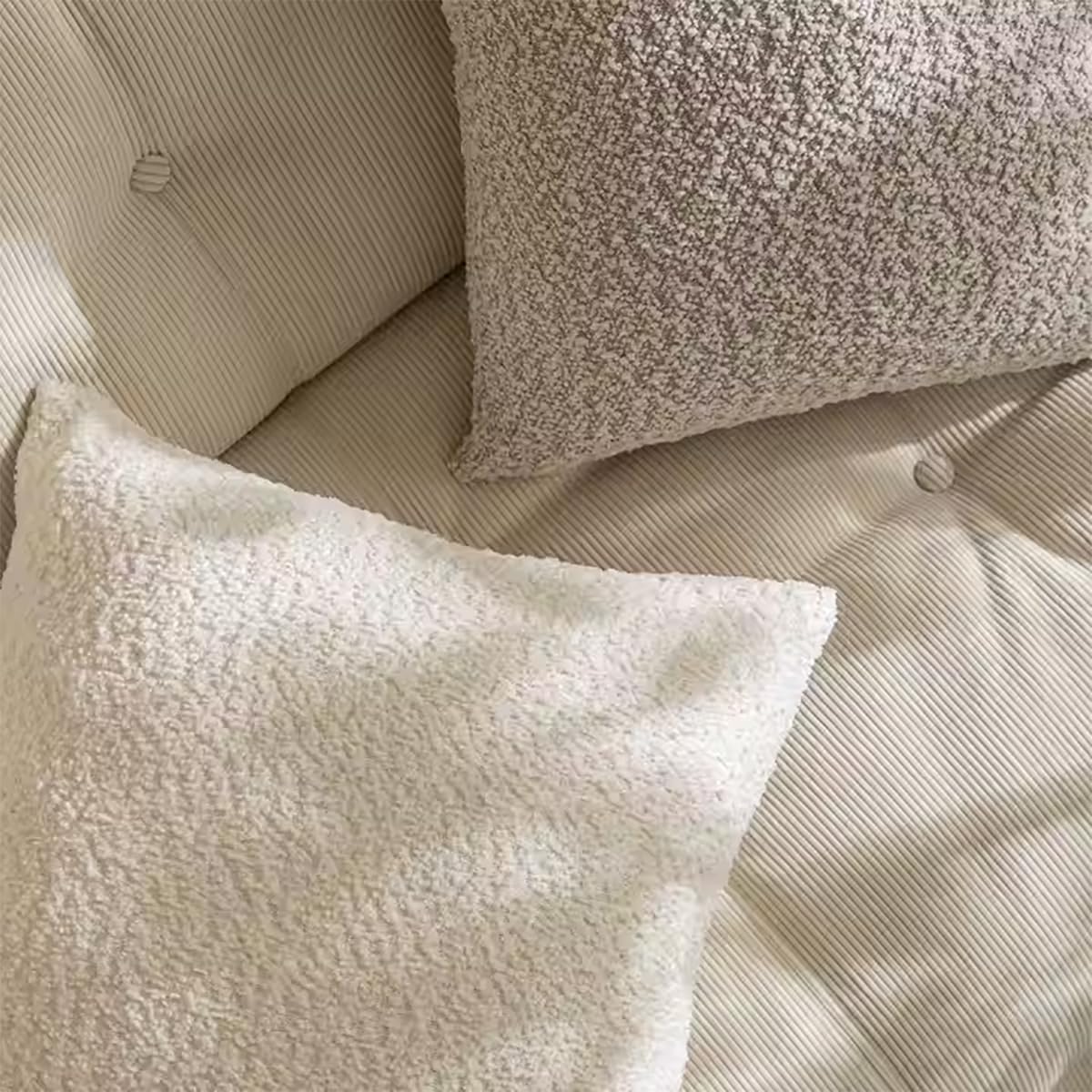 Brown Chenille Bouclé Throw Pillow