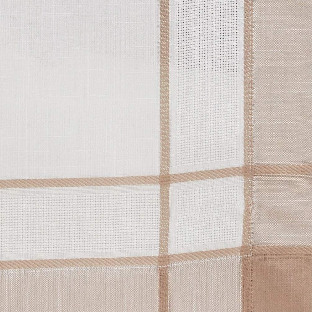 Neutral Banded Border Tablecloth