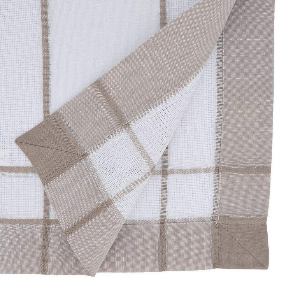 Neutral Banded Border Tablecloth
