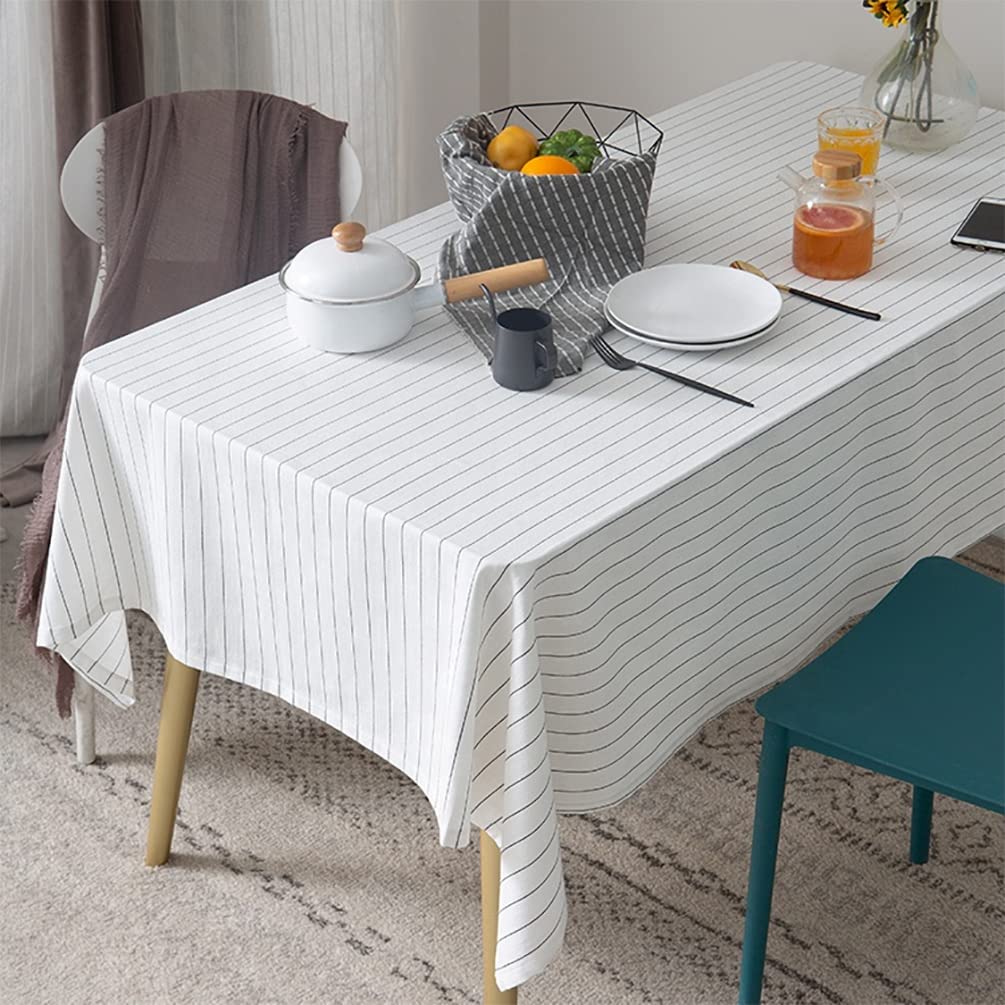 Casual Pinstripe Cotton Tablecloth