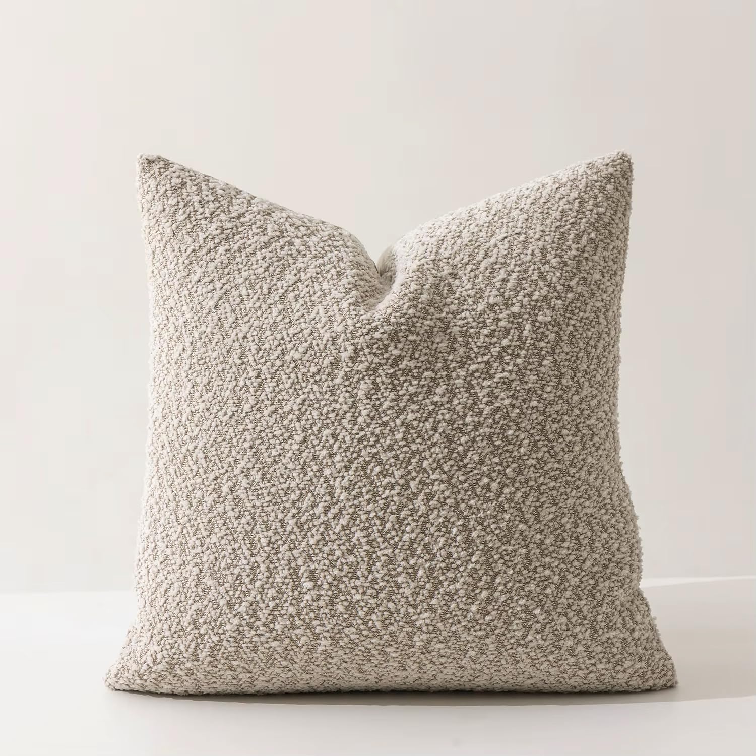 Brown Chenille Bouclé Throw Pillow
