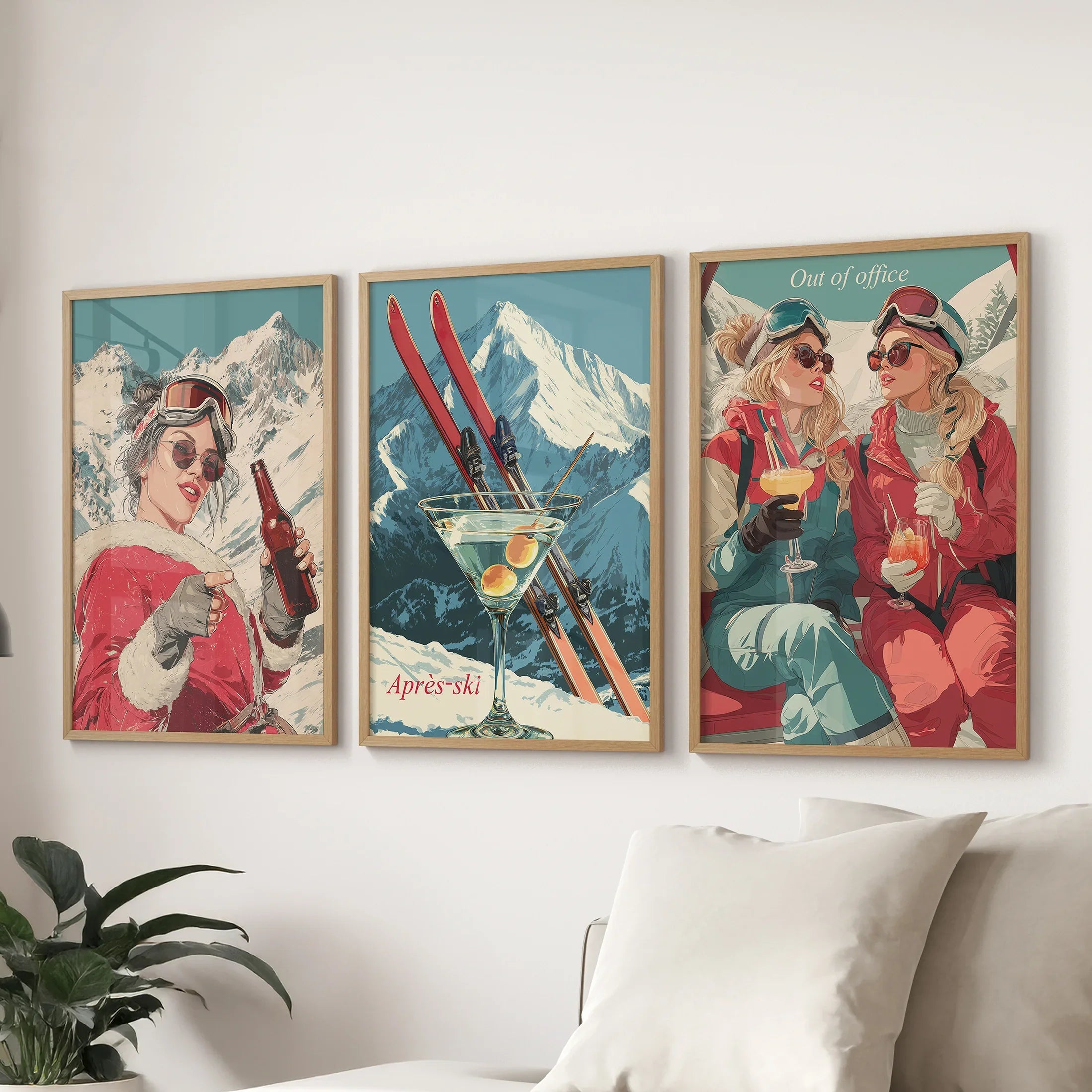 Winter Après-Ski Wall Art Print Set