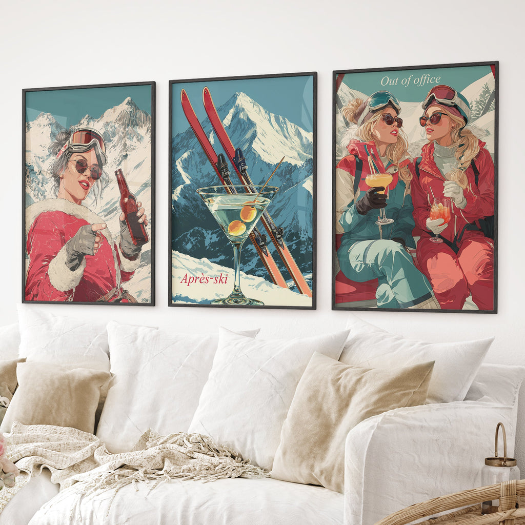 Winter Après-Ski Wall Art Print Set