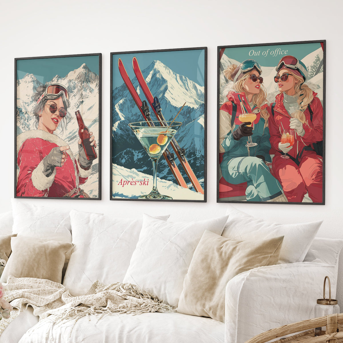 Winter Après-Ski Wall Art Print Set