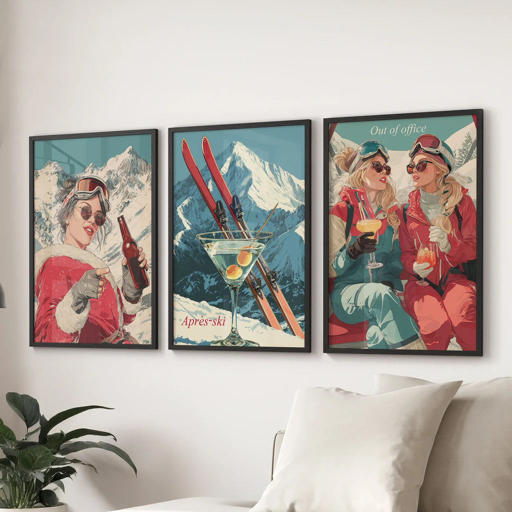 Winter Après-Ski Wall Art Print Set