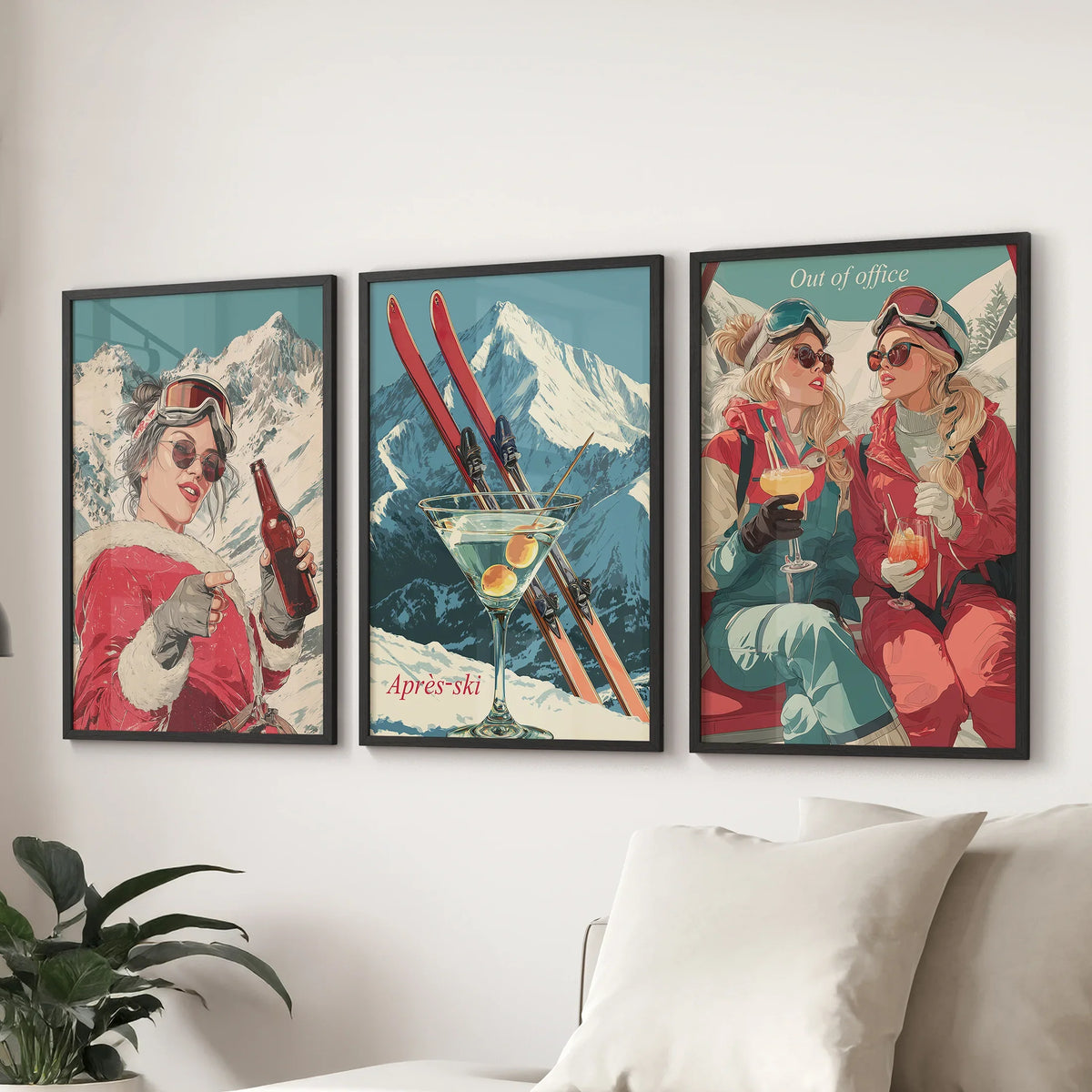 Winter Après-Ski Wall Art Print Set