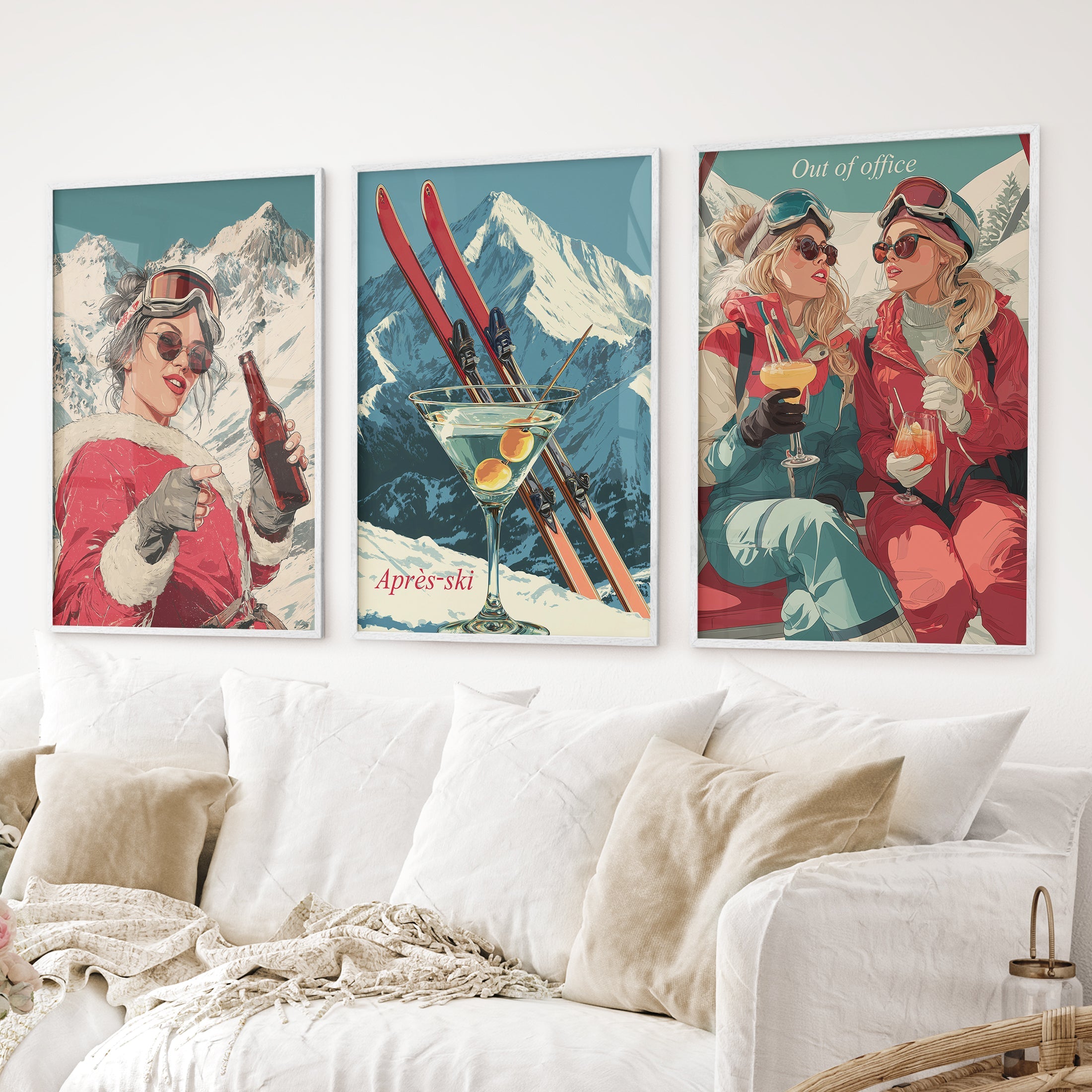 Winter Après-Ski Wall Art Print Set