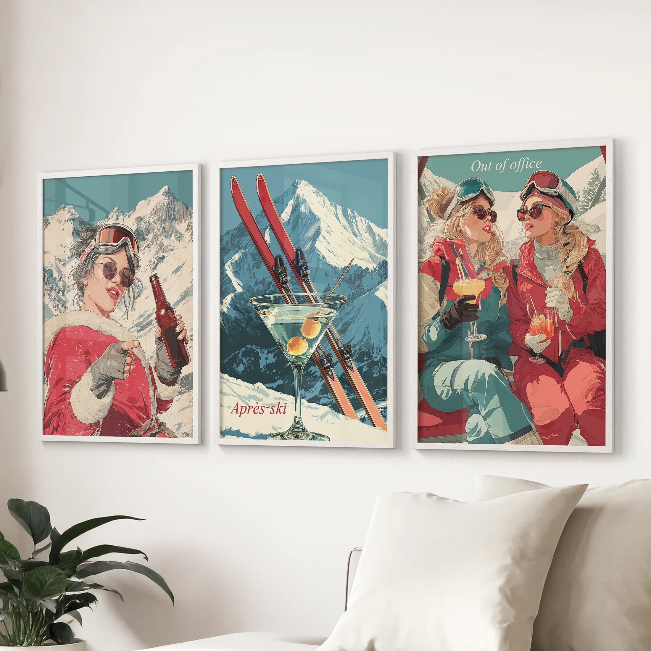 Winter Après-Ski Wall Art Print Set