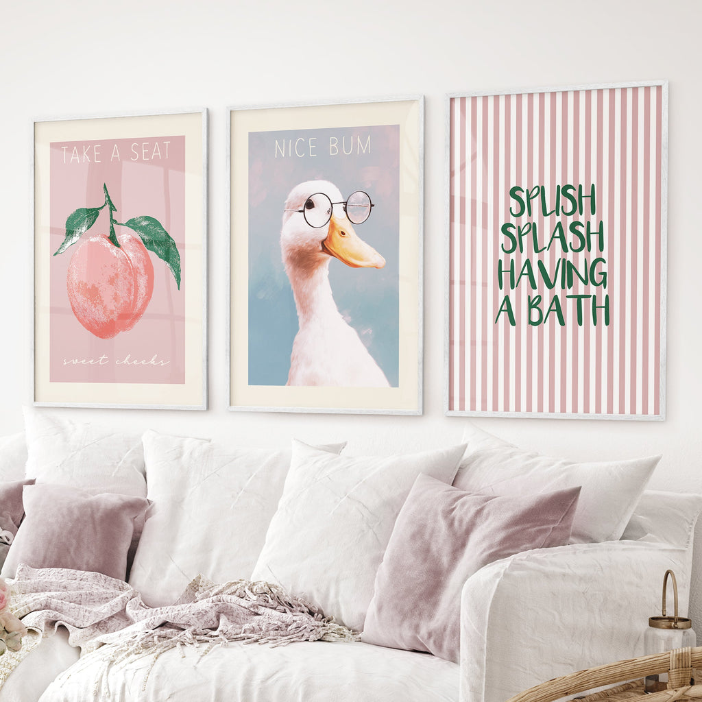 Humorous Wall Art Print Set