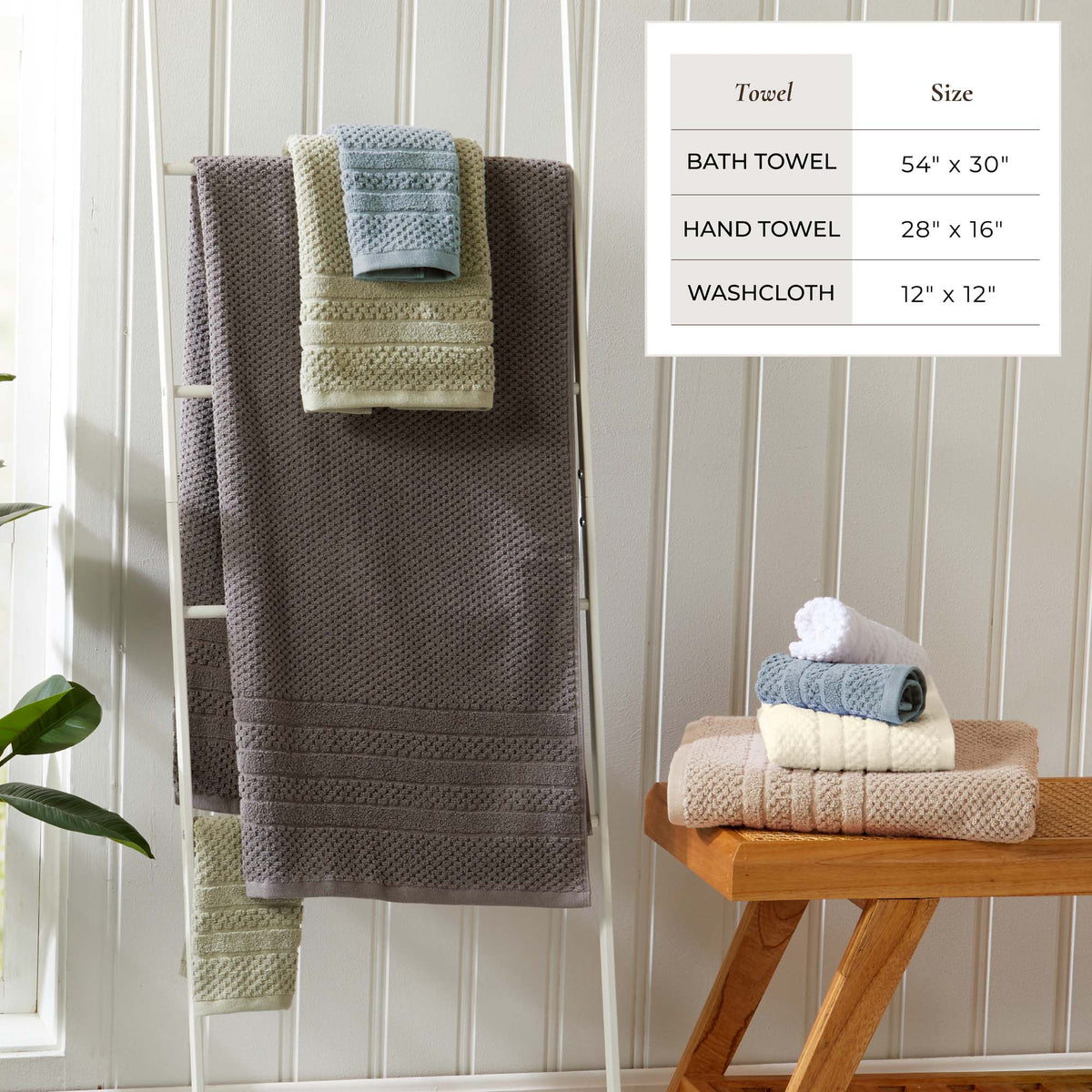 Giuliana Checkered Cotton Bath Towel Set