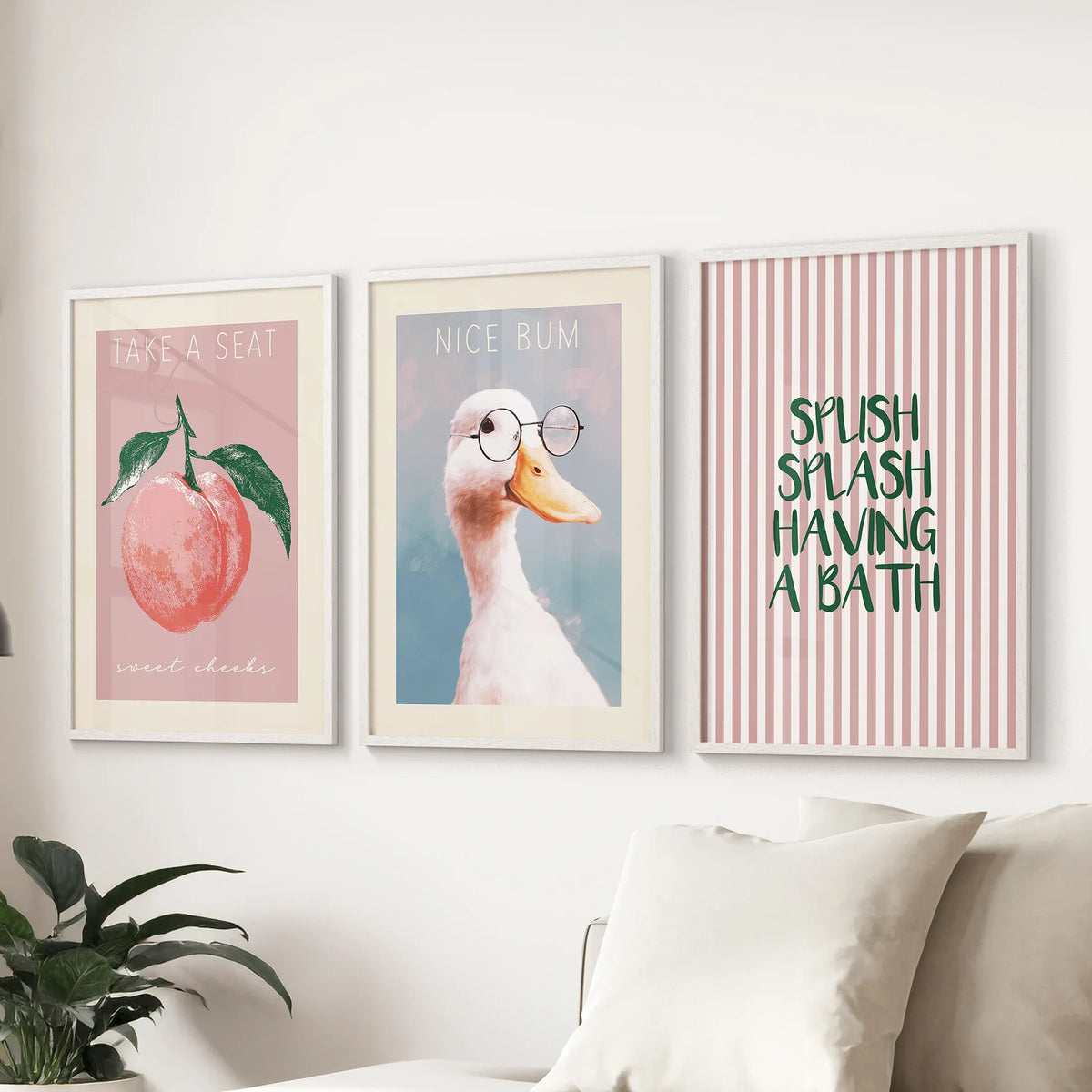 Humorous Wall Art Print Set