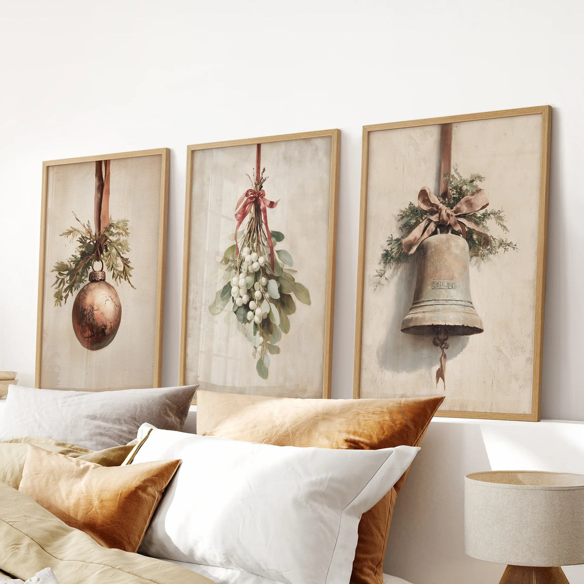 Rustic Holiday Wall Art Print Set