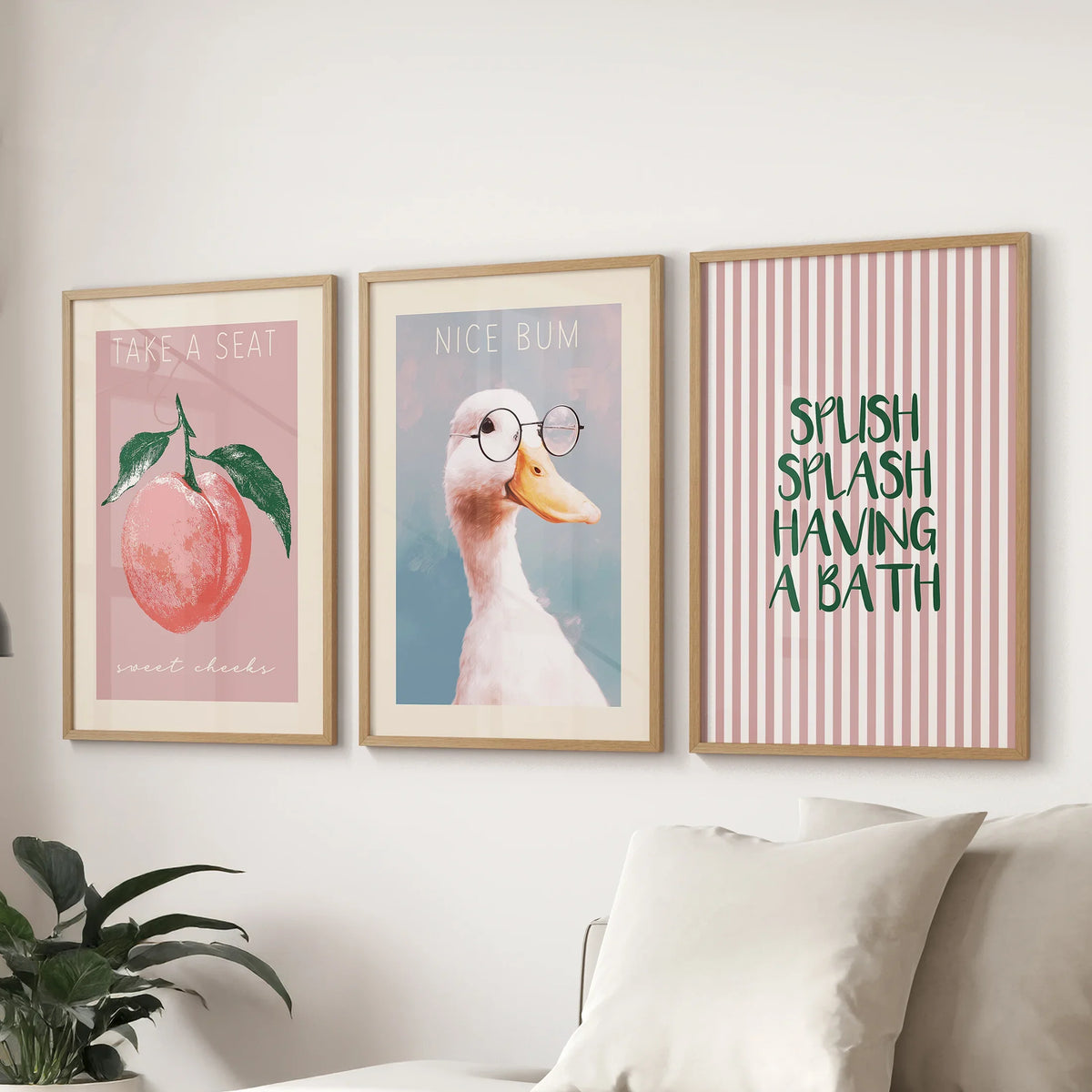 Humorous Wall Art Print Set