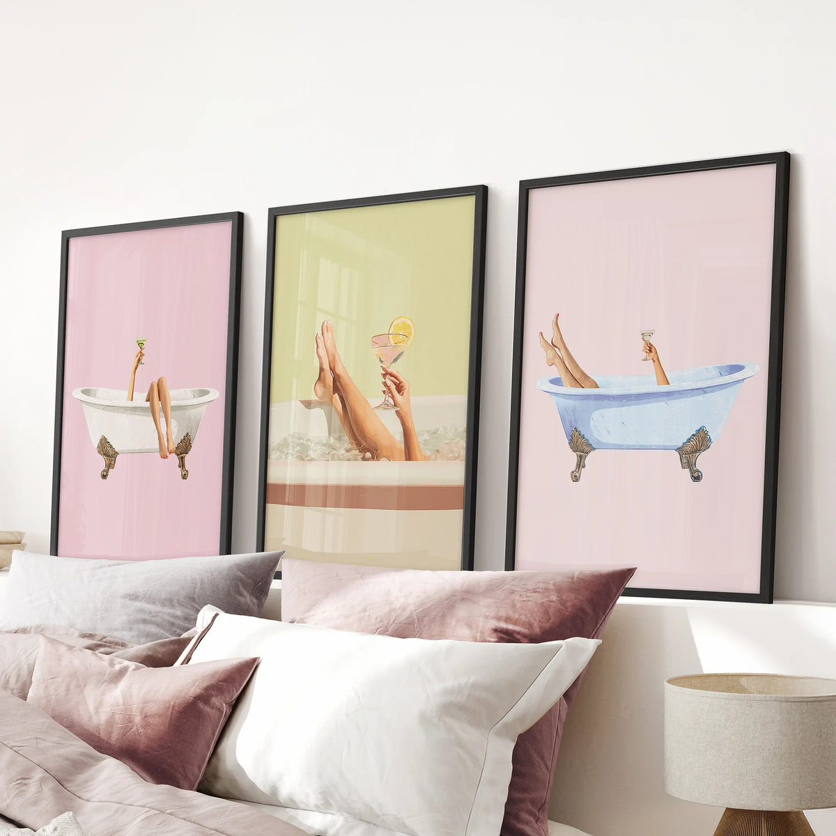 Relaxing Bathtub Wall Art Print Set