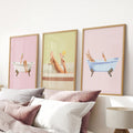 Relaxing Bathtub Wall Art Print Set