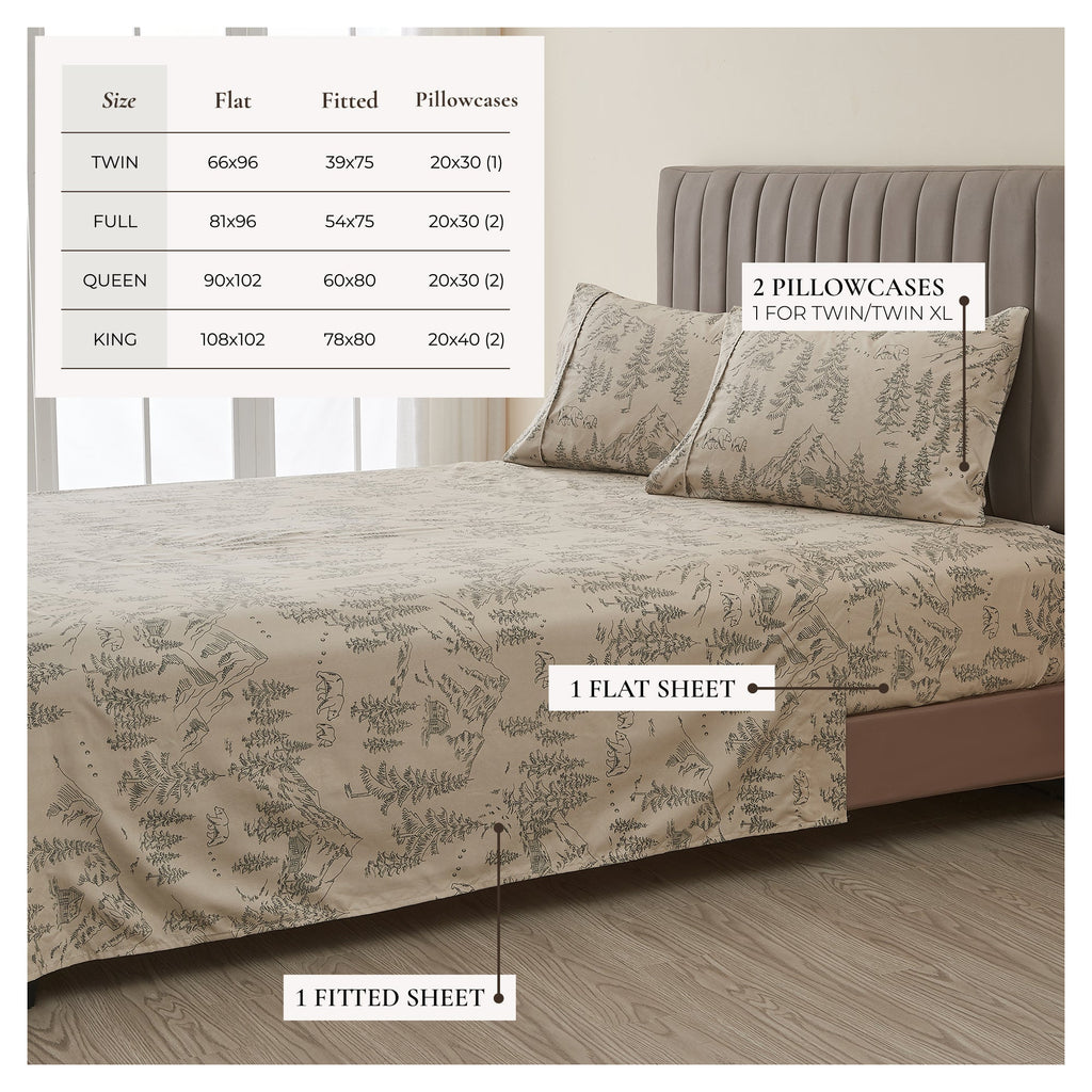 Mountain Ridge Lodge Printed Sheet Set
