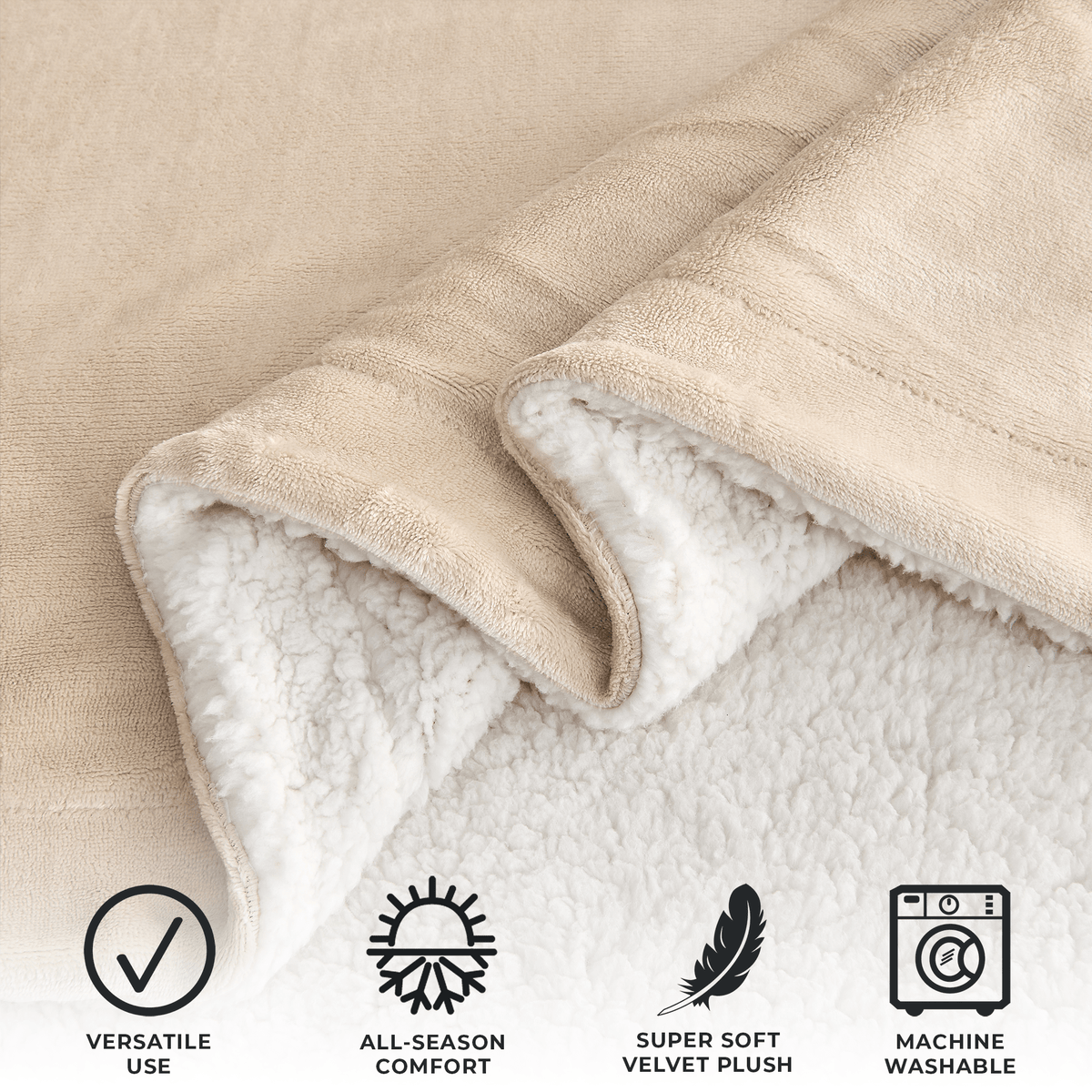 Kinsley Velvet Plush Sherpa Blanket