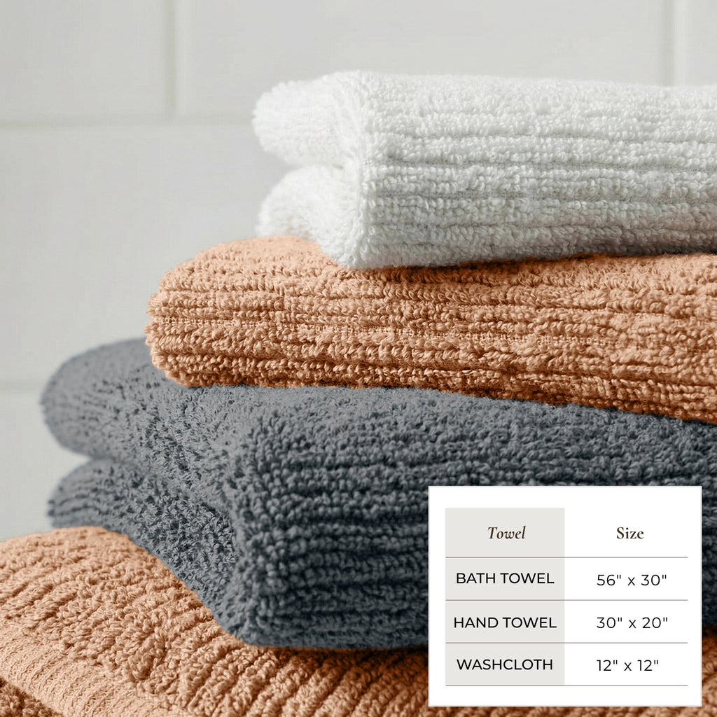 Georgiana Turkish Cotton Ribbed Towel Set (6-Piece)