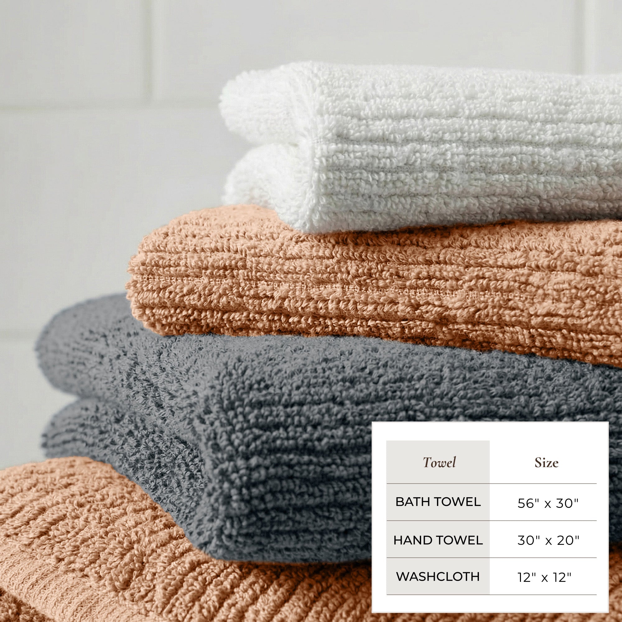 Georgiana Turkish Cotton Ribbed Towel Set (6-Piece)