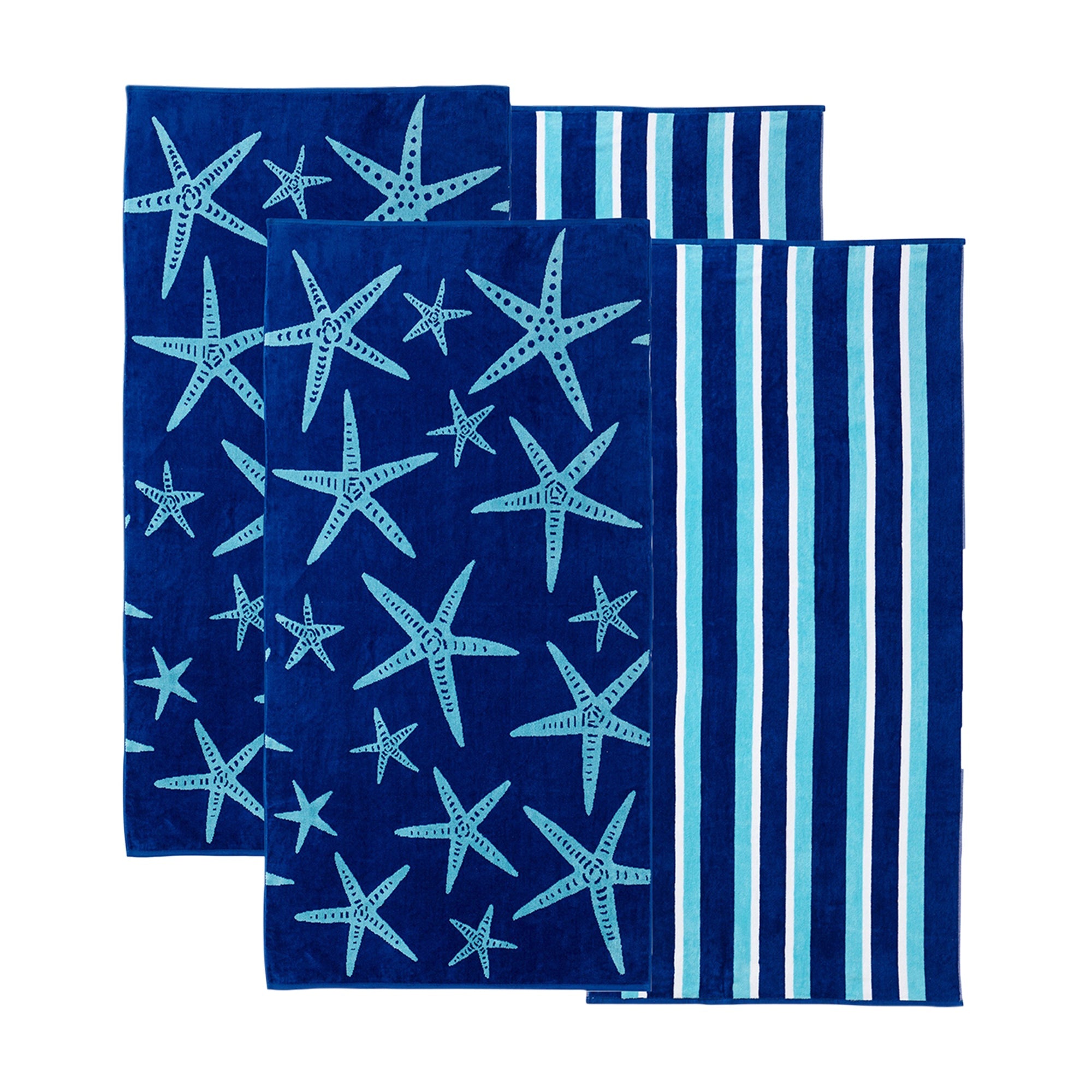 Maui Cotton Velour Beach Towel in vibrant green designs displayed on a chair by the beach.