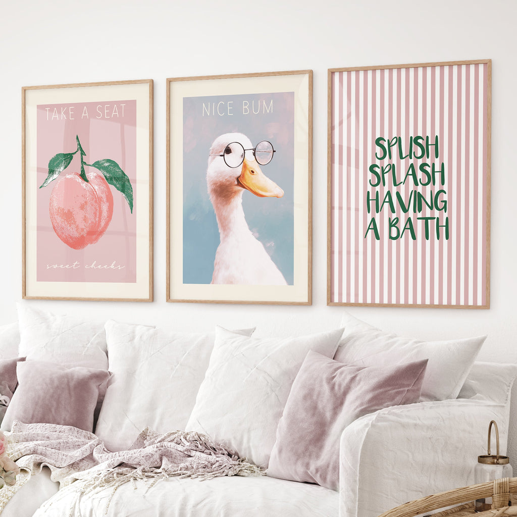 Humorous Wall Art Print Set