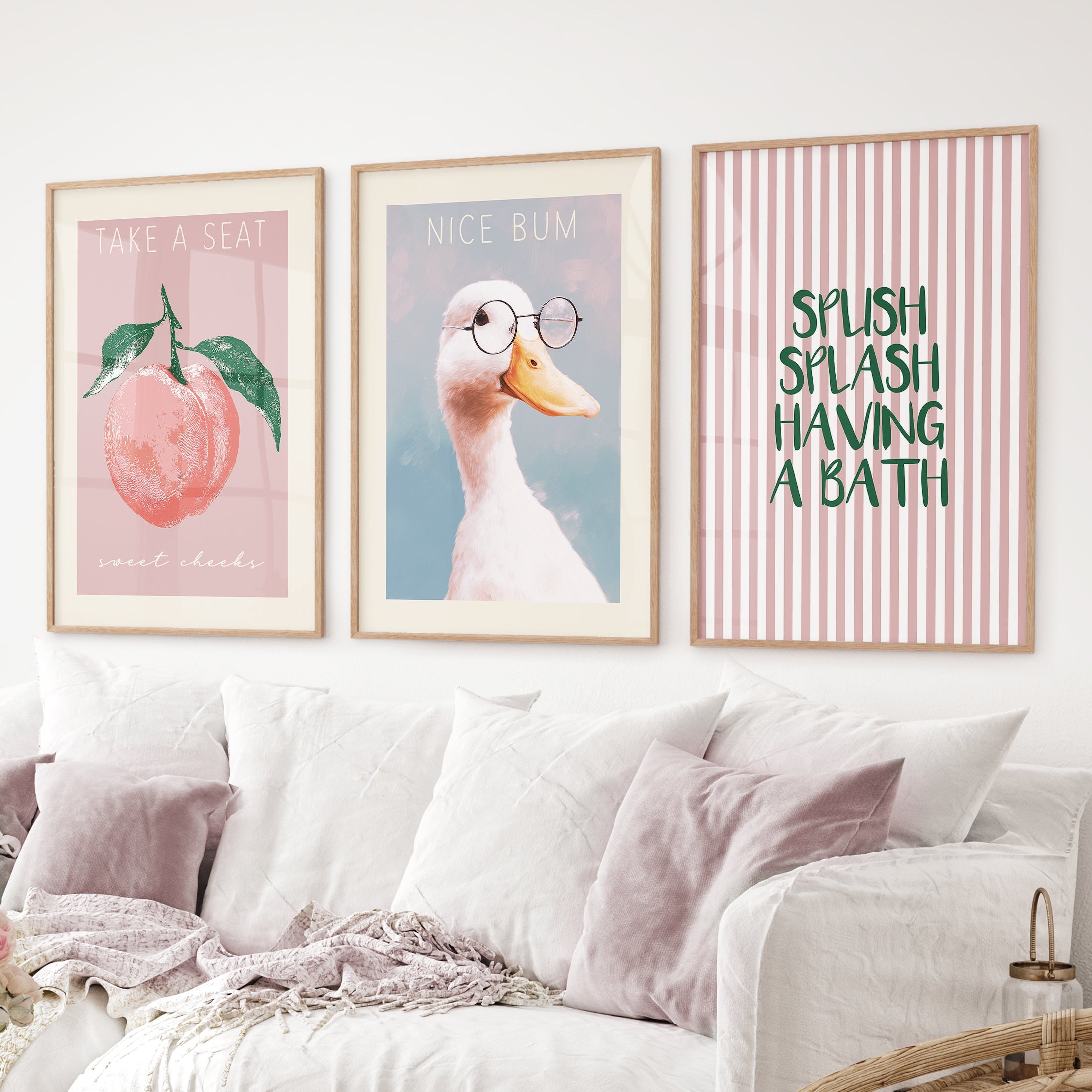 Humorous Wall Art Print Set