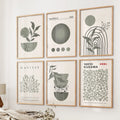 Sage Green Abstract Gallery Wall Set (6 Prints)
