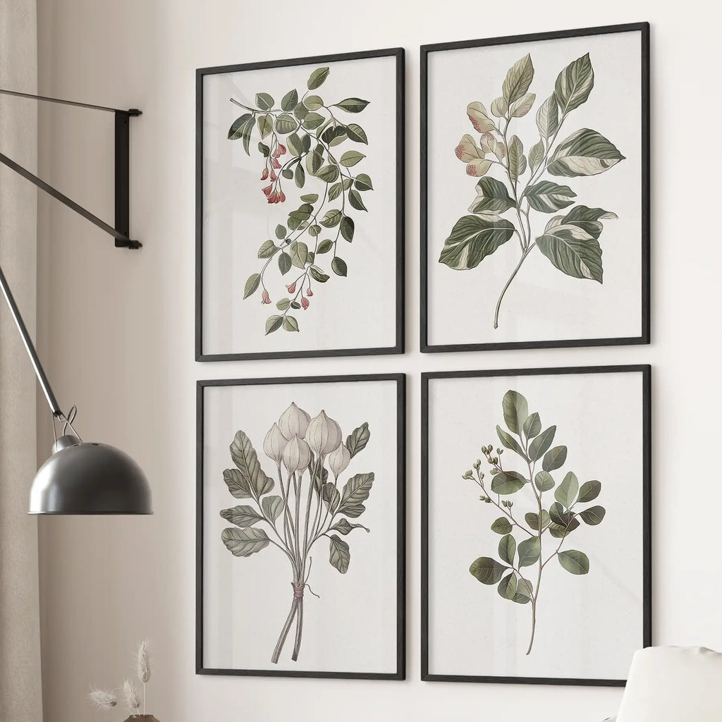 Vintage Botanical Wall Art Set (4 Prints)