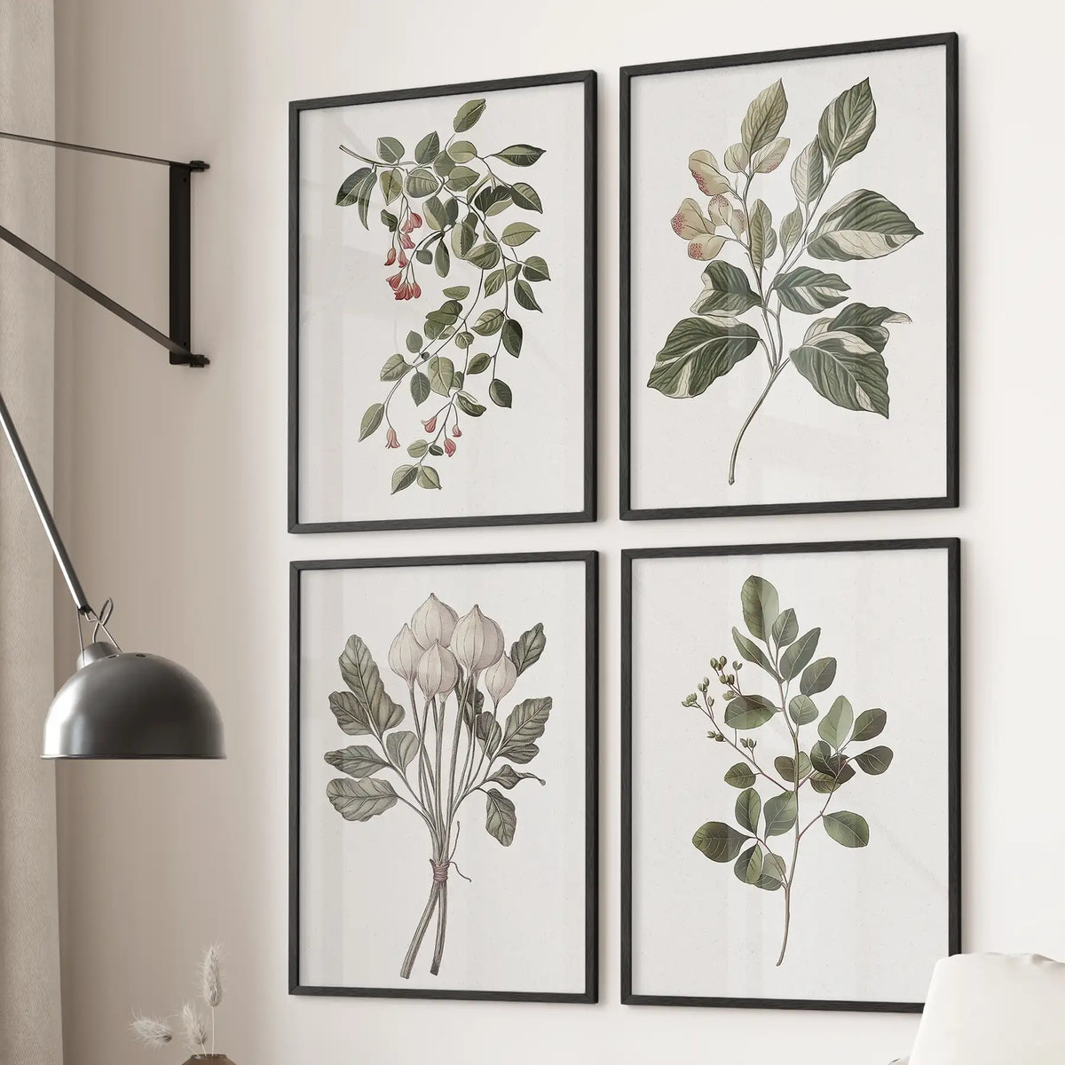 Vintage Botanical Wall Art Set (4 Prints)