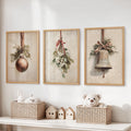 Rustic Holiday Wall Art Print Set