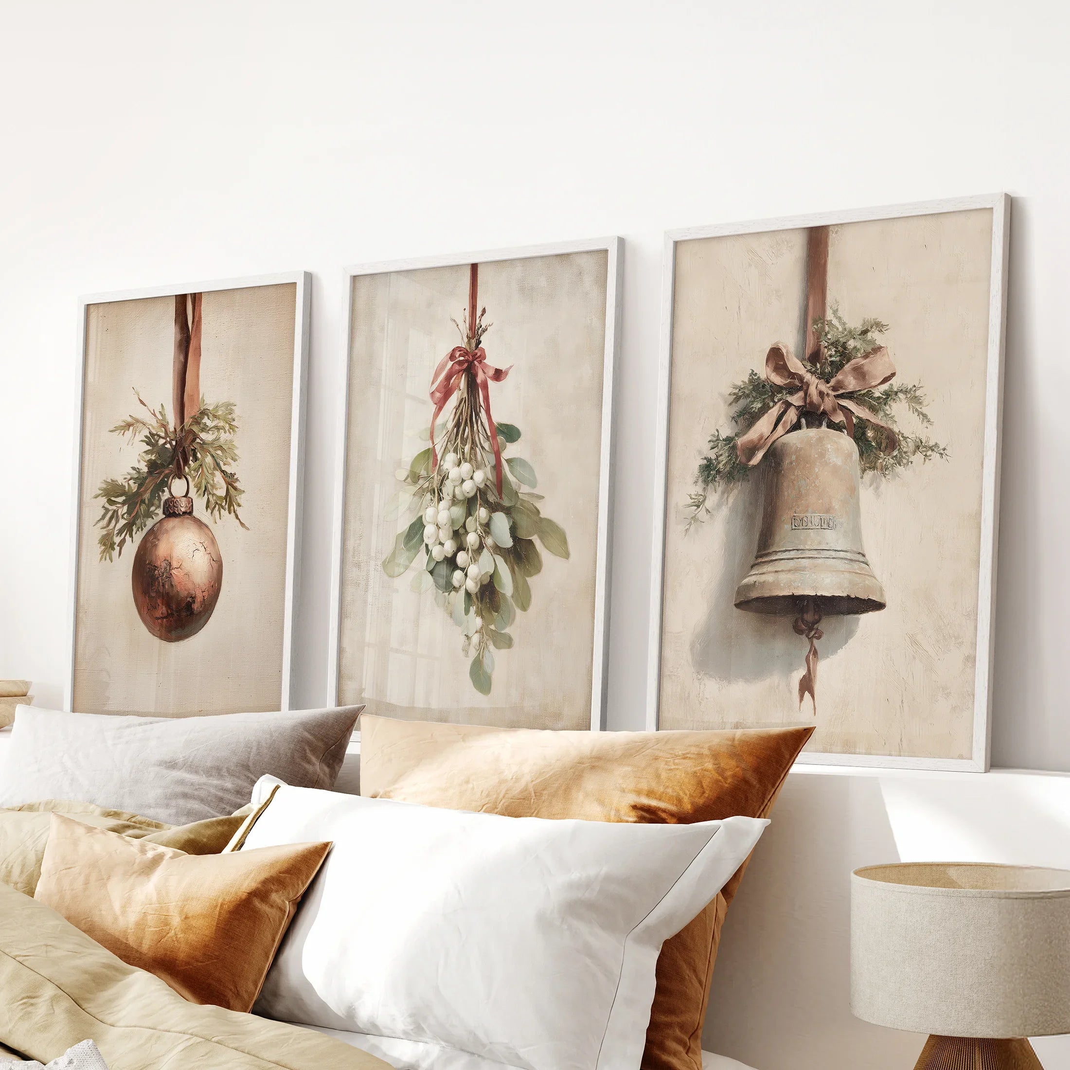 Rustic Holiday Wall Art Print Set