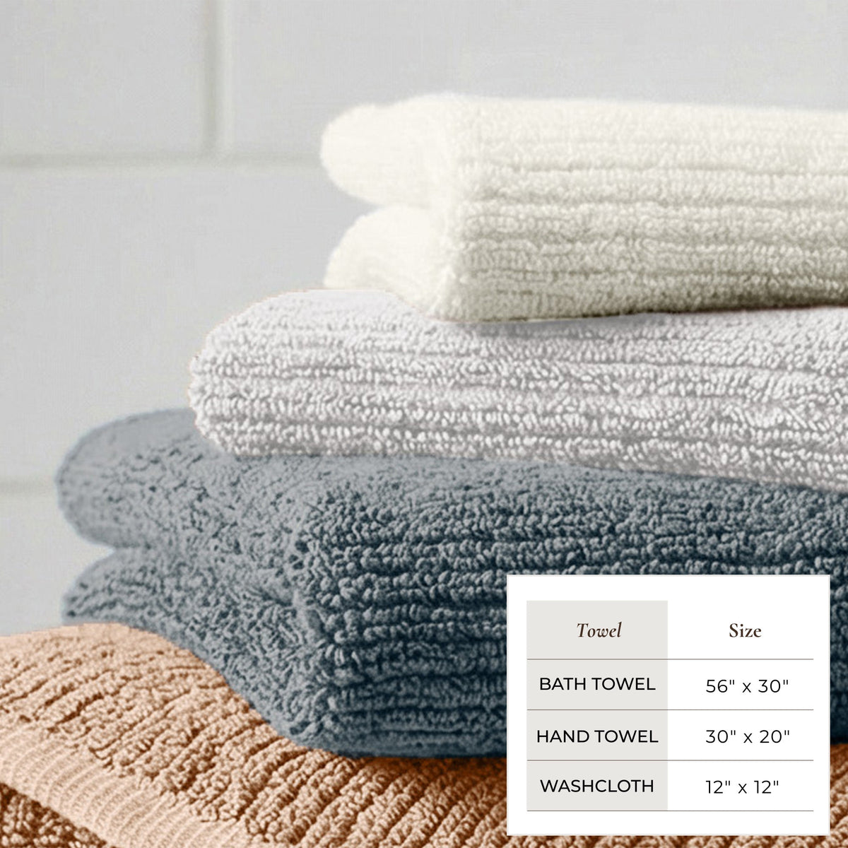 Georgiana Turkish Cotton Ribbed Towel Set (6-Piece)