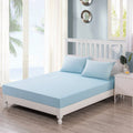 Seafoam Blue Cotton Fitted Sheet Set