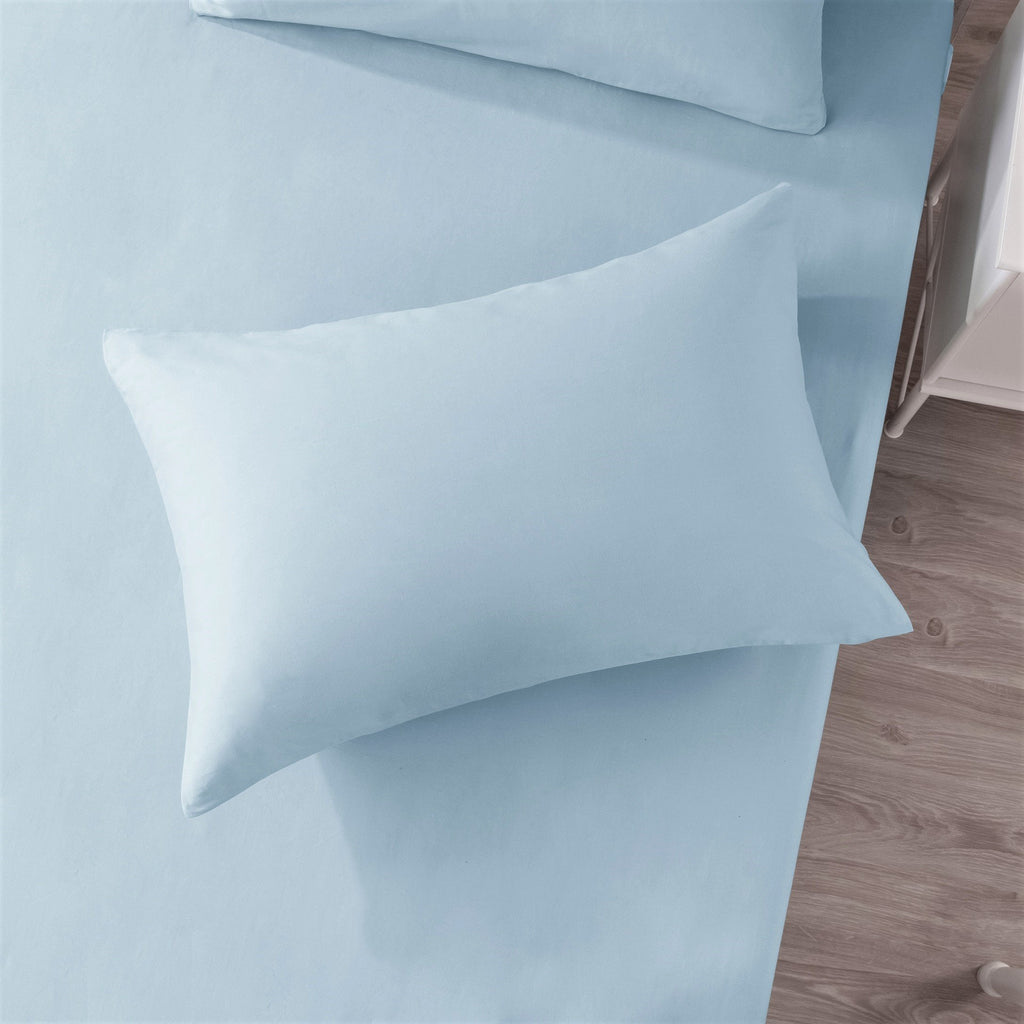 Seafoam Blue Cotton Fitted Sheet Set