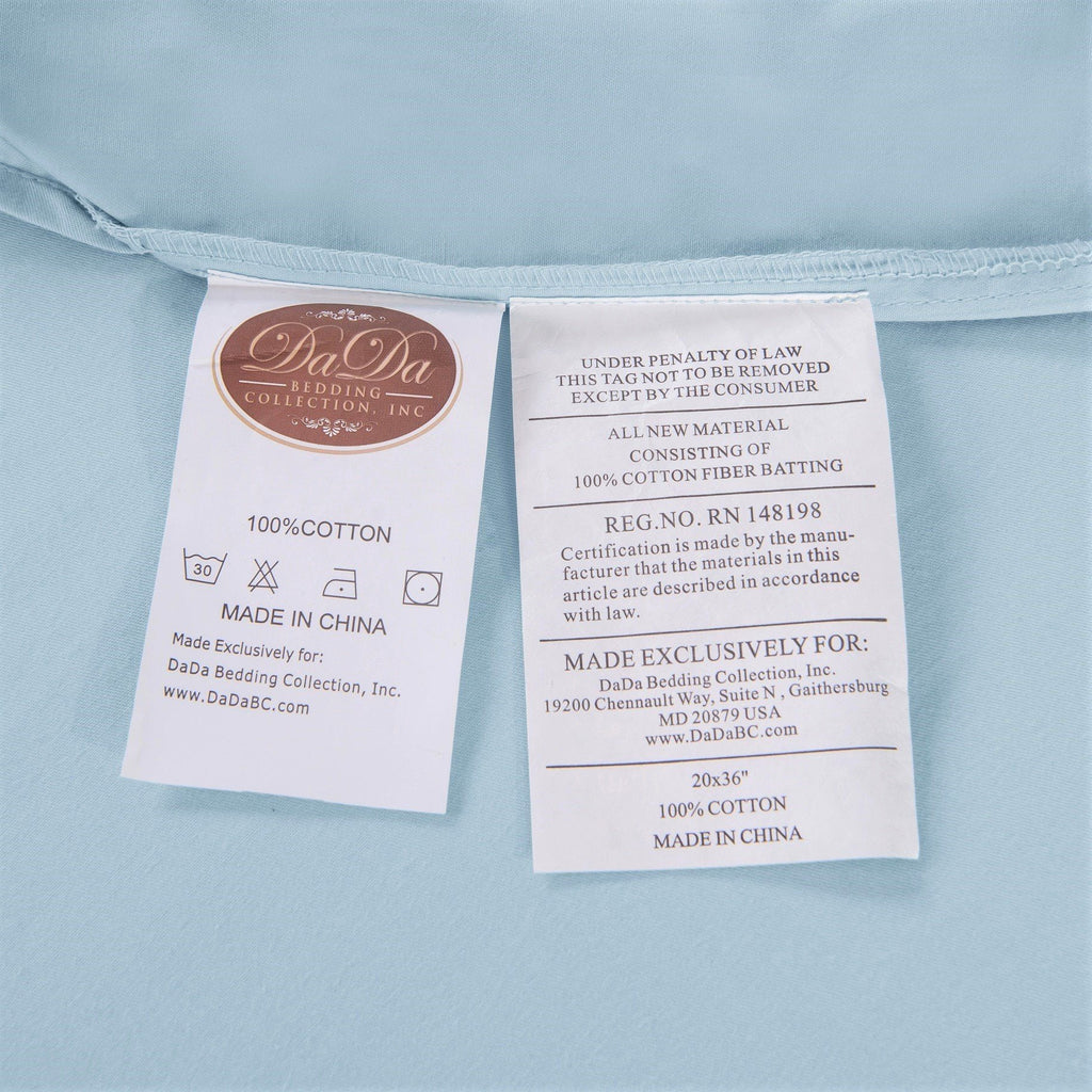 Seafoam Blue Cotton Fitted Sheet Set