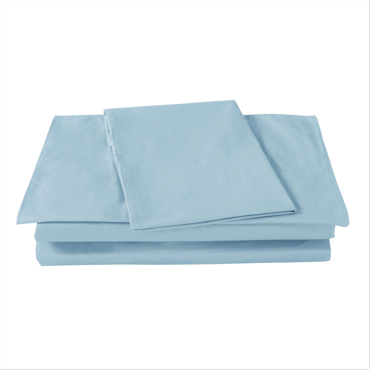 Seafoam Blue Cotton Fitted Sheet Set