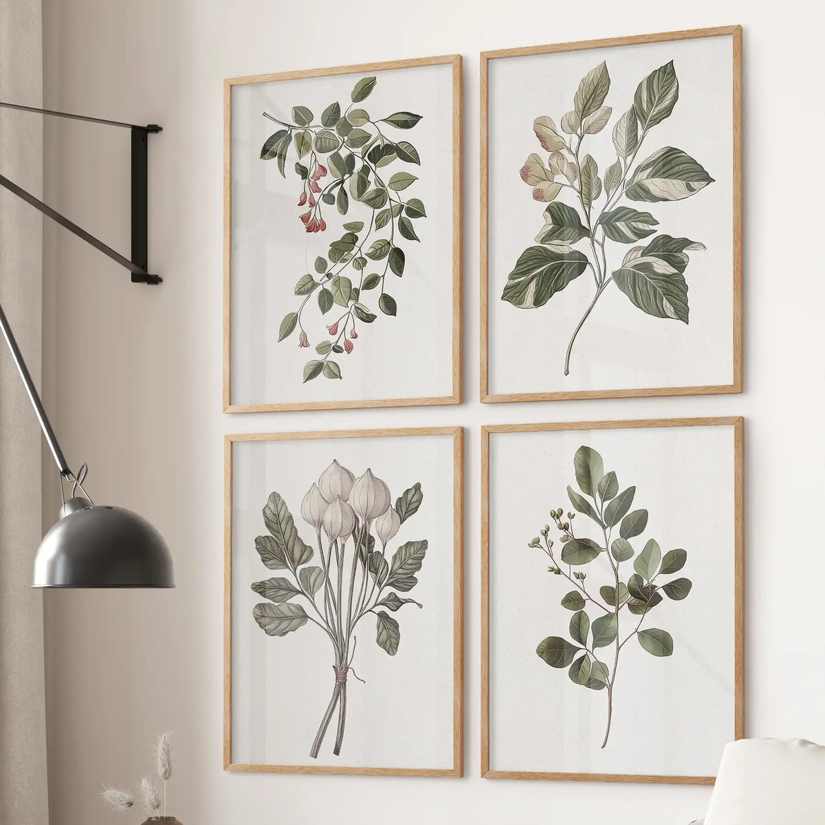 Vintage Botanical Wall Art Set (4 Prints)