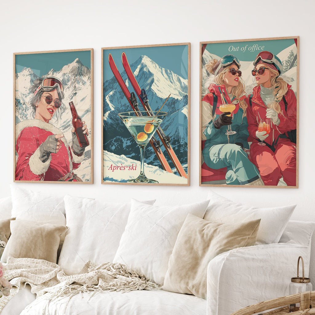 Winter Après-Ski Wall Art Print Set